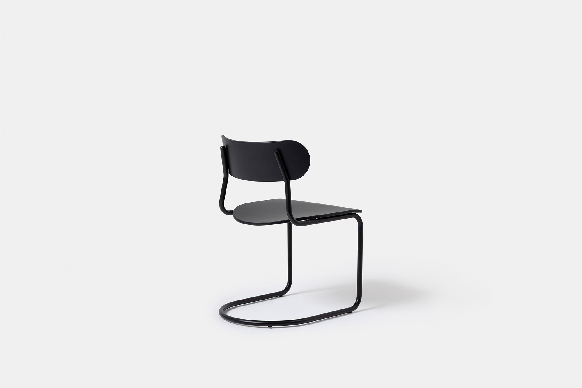 Archer by Magnus Long _0004_Archer cantilever chair by Magnus Long for SCP_Black frame, black stained beech veneer seat
